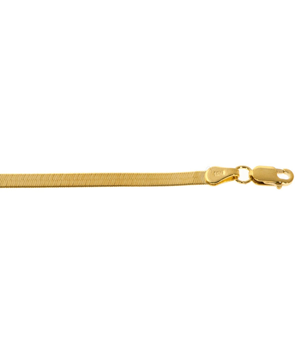 Solid Gold Herringbone Necklace