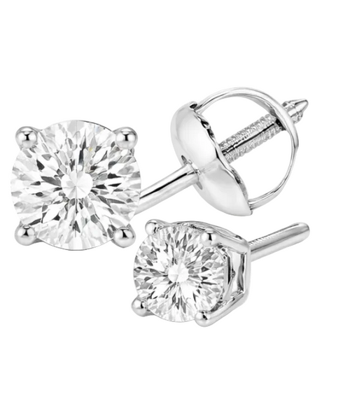 14K Gold Round Diamond Stud Earrings .25 Cttw